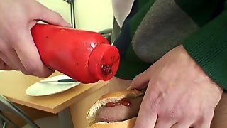 Huge old grandma sucks and rides young dick