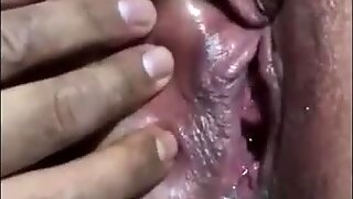 Hairy BBW pleased by her lover's vibrator