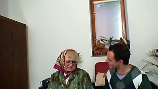 Hot old mature woman pleases young guy