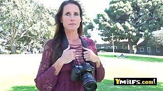 Sofie Marie is lured in a park into getting banged at lovers spot