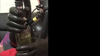 Rubber Slave with Piss Inhaler