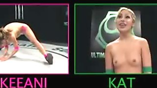 Exotic beauties in a lesbian wrestling scene
