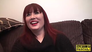 Busty british redhead dominated with roughsex