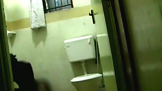 African hottie giving head and riding in toilet