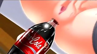 3D Teen Fucks Her Ass with Coke Bottle!