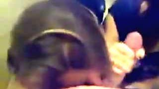 two cute british teen girls share a cock in a public toilet