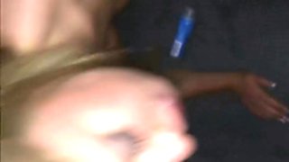 Blonde Cougar Sucking Ebony Cock & Swallowing