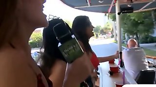 Hot girls flashed their tits in public in exchange for money