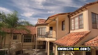 The Swinger Mansion gets too hot after new horny couples arrive to start fucking everyone at it.