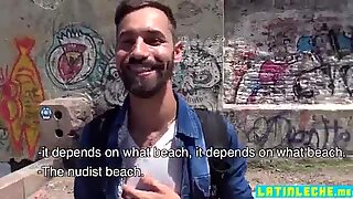 Stright latino blows twinks big cock in public outdoor