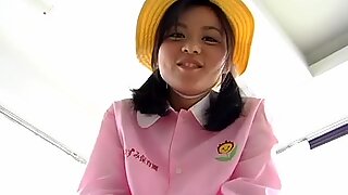 Stupid Asian teen Maki Chan puts on granny's clothes